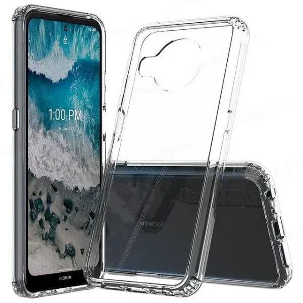 Acrylic-Transparent-Shockproof-Phone-Case-For-Nokia-X100-Clear-Soft-TPU-Bumper-Hard-Protective-Cover-for-Image