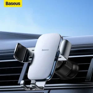 Baseus-Gravity-Car-Phone-Holder-Metal-Air-Vent-Car-Mount-For-Samsung-Support-iPhone-Xiaomi-Mobile-Transparent image