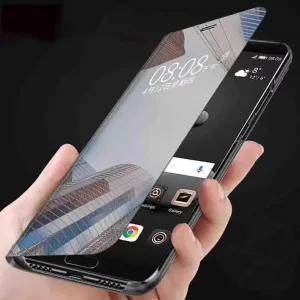 Clear-View-Mirror-Flip-Phone-Case-For-Huawei-P20-P30-P40-Lite-Pro-Y7-Y6-Y9- image