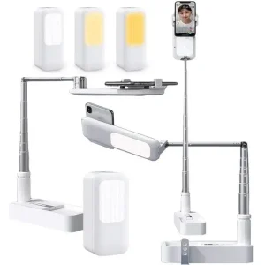 Selfie-Stand-Portable-Cell-Phone-Holder-Retractable-Wireless-Bluetooth-Live-Broadcast-Video-Stand-Dimmable-Selfie-LED-Selfie-Stand