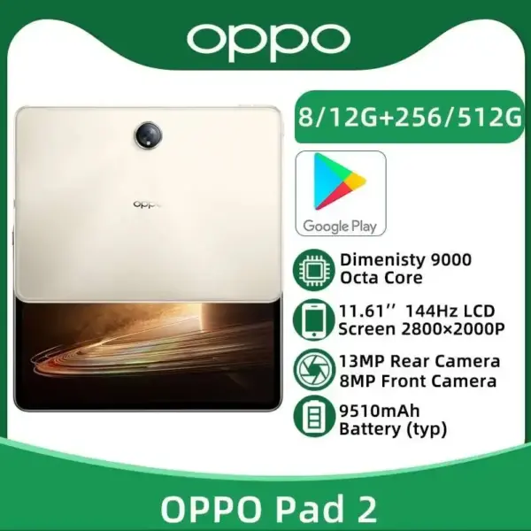 OPPO-Pad-2-Tablet-8GB-256GB-Dimenisy-9000-Octa-Core-11-61-144Hz-Screen-13MP-Camera (1) Smart cell direct